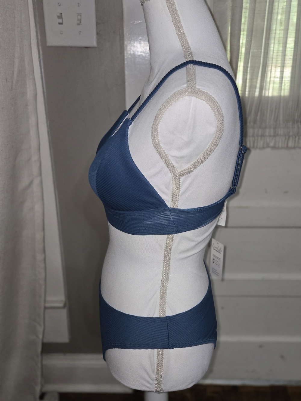 Cupshe Teal Ribbed Triangle Bikini Set - Picture 3 of 4